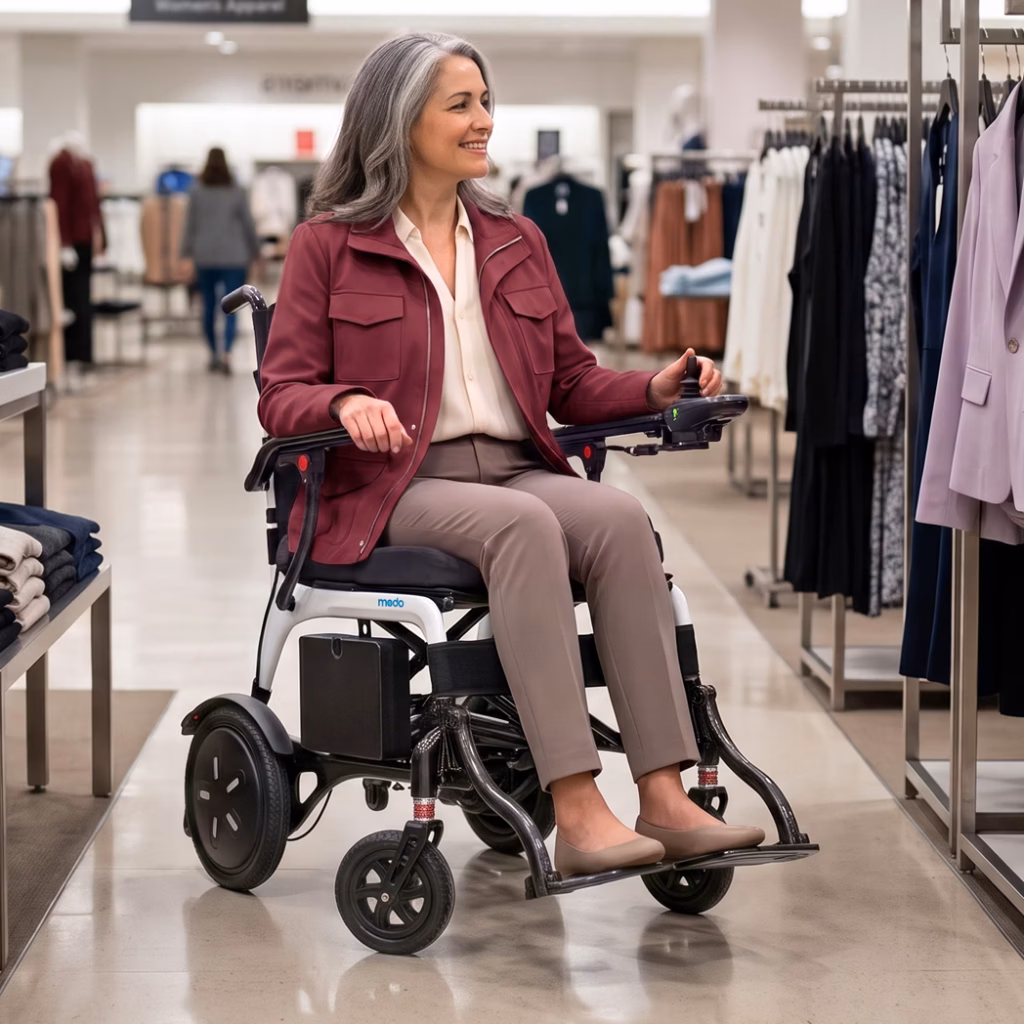 Woman Using Modo Breeze in Clothing Store